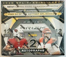 2020 Panini NFL  Prizm Football Factory Sealed Jumbo Hobby Box 2 Autos Per Box!