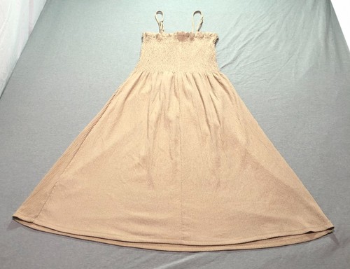 Abito H&M donna M smocked contadino minimalista hippie lounge look a strati chic beige - Foto 5 di 12