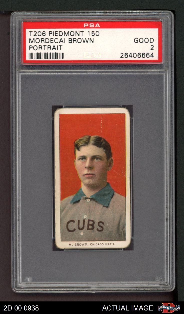 1909 T206 Mordecai Brown Portrait Cubs HOF VARIATION PSA 2 - GOOD