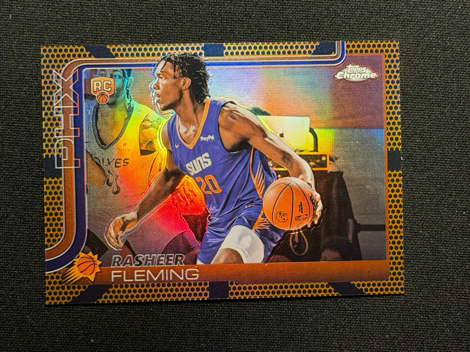 Rasheer Fleming 2025-26 Topps Chrome Basketball Border Refractor #281 Suns RC