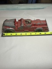 Vintage 1950  s Hubley Kiddie Toy Fire Truck 468 Red Pressed Steel 9.5  