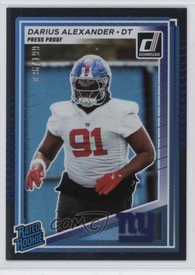2025 Donruss Rated Press Proof Silver /199 Darius Alexander #379 Rookie RC 10nl