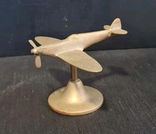 VINTAGE BRASS MODEL SPITFIRE WAR PLANE DESK MODEL RAF HAND CAST 