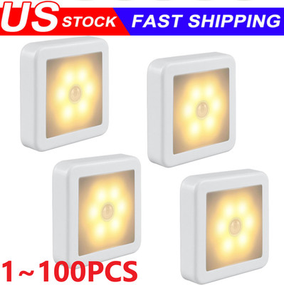 Motion Sensor LED Night Light Battery Powered Indoor Closet Cabinet Wall Cabinet