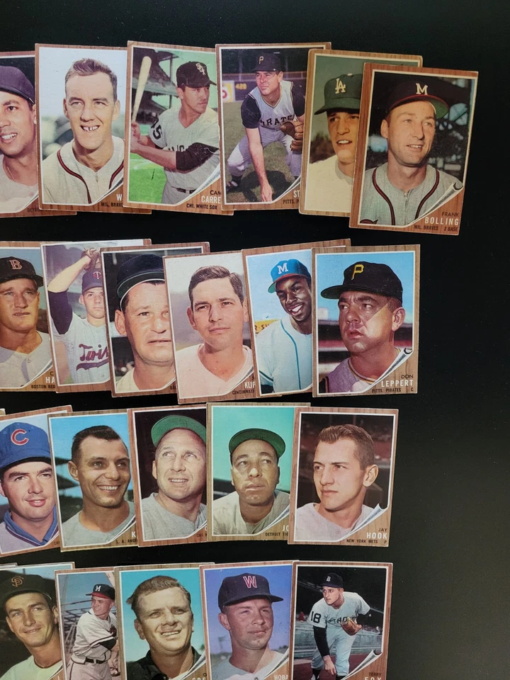 Lote de tarjetas de béisbol Topps 1962 - 47 tarjetas - Phil Ortega | Jim Brewer | ¡Más! Foto 3 de 4