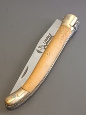 ANCIEN COUTEAU LAGUIOLE, ROSSIGNOL, THIERS, XXème, manche BUIS, guilloché.