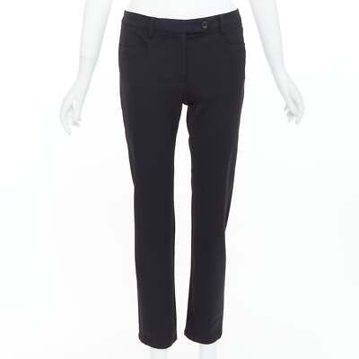 PRADA 2015 black twill horizontal pockets tapered trousers