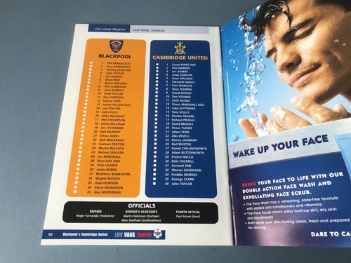 Programa final del trofeo LDV Vans 2002 - Blackpool v Cambridge United - Imagen 5 de 5