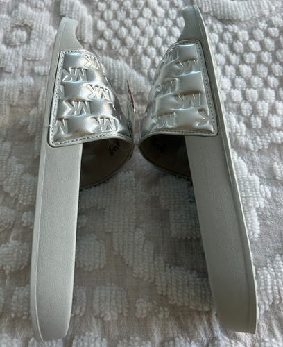 NEW-Michail Kors-EVA-Women silver color -Slip in Sandals.Sz-7- and 9 - Picture 4 of 10