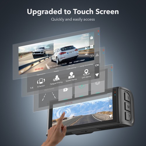 REDTIGER 4K Dashcam Auto Vorne Hinten Touchscreen 3,18 Zoll Mit Hardwire-Kit - Bild 4 von 7