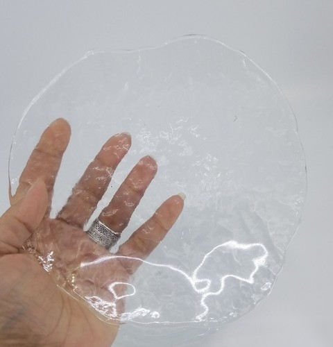 Vintage 7" Textured Glass Salad Plates Set Of 6 Clear - Picture 4 of 5