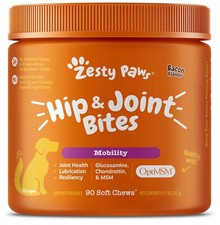 Zesty Paws Glucosamine for Dogs Joint Supplement, Hip and Joint Chews-Pack of 90