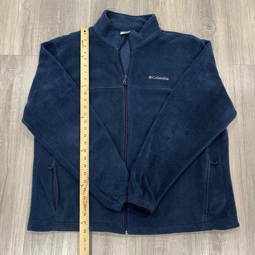Columbia Mens Jacket XXL Full Zip With Zipped Pocket Blue Fleece Casual - Picture 2 of 9