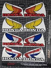 #2 Honda CR XL ATC 70 110 85 490 Gas Petro Fuel Tank Wing Stickers Decals Emblem