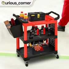 Multifunction Auto Detailing Cart Car Wash Tool Organizer Trolley Hooks Bucket