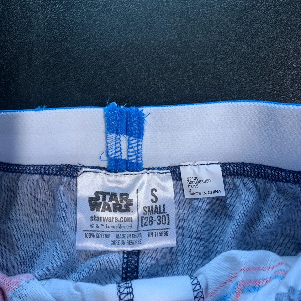 Boxers Bioworld Star Wars R2 D2 Rojo Azul Blanco Pequeño 28 30 100 algodón nuevos con etiquetas Foto 3 de 4