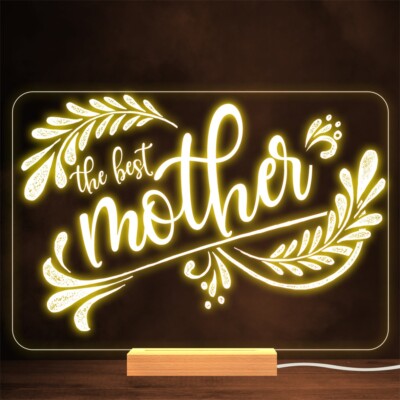 Die besten Mutter Blätter Muttertag personalisiert Geschenk warme Lampe Nachtlicht