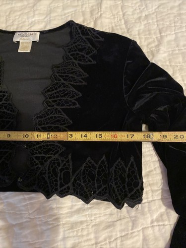 Vtg 90’s Victoria’s Secret Collection Cropped Cardigan jacket Top M Black - Picture 4 of 6