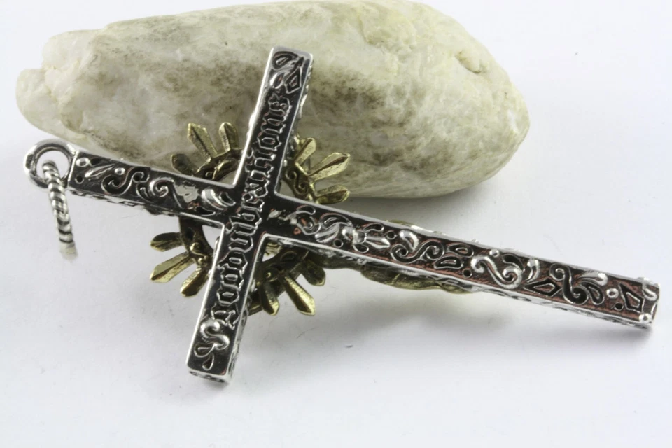 Ciondolo Di Gesù Croce Gerusalemme Placcato Oro In Argento 925 / 622 - Immagine 2 di 4