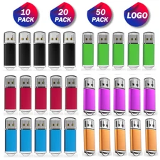 Lot 50PCS 1/2/4/8/16GB USB Flash Drive Storage Thumb Memory U Stick Custom Logo