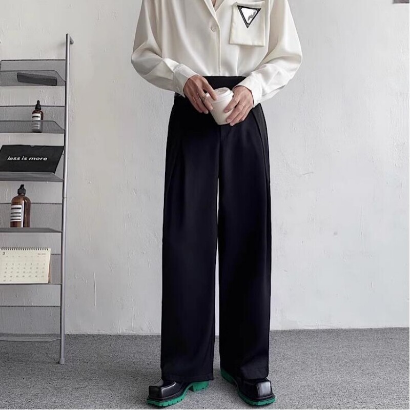 美品sullen tokyo dead stock wide trousers Italian Dead Stock Fabric】Three-Tuck Prime Wide Pants
