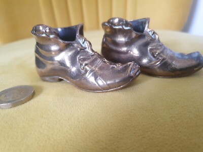 Vintage Paar Messing Stiefel Ornament 