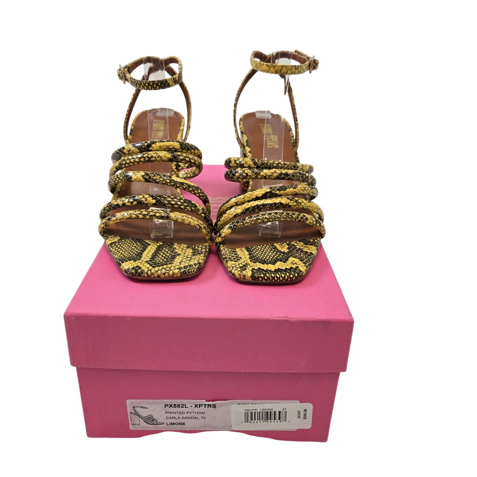 Paris Texas Carla Printed Python Leather Sandals … - image 11