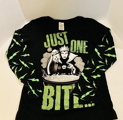 Disney  Snow White Evil Queen   Just One Bite Embellished Shirt Juniors Size L