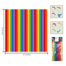 LOT OF 12 RAINBOW BANDANAS NEW MULTI-COLOR BANDANNAS 21X21 PRIDE SCARF LGBTQ 436