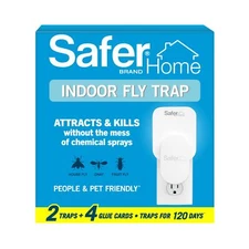Safer Brand Home SH502-2R4SR 2 Indoor Plug-in Fly Traps for Flies, Fruit Flie...
