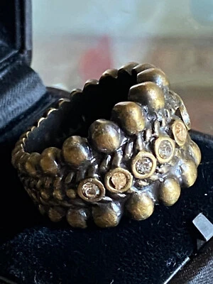 DRYBERG KERN Designer Ring Bronzefarben+Swarovski Steinen,Bandring,20mm(63) - Bild 1 von 4