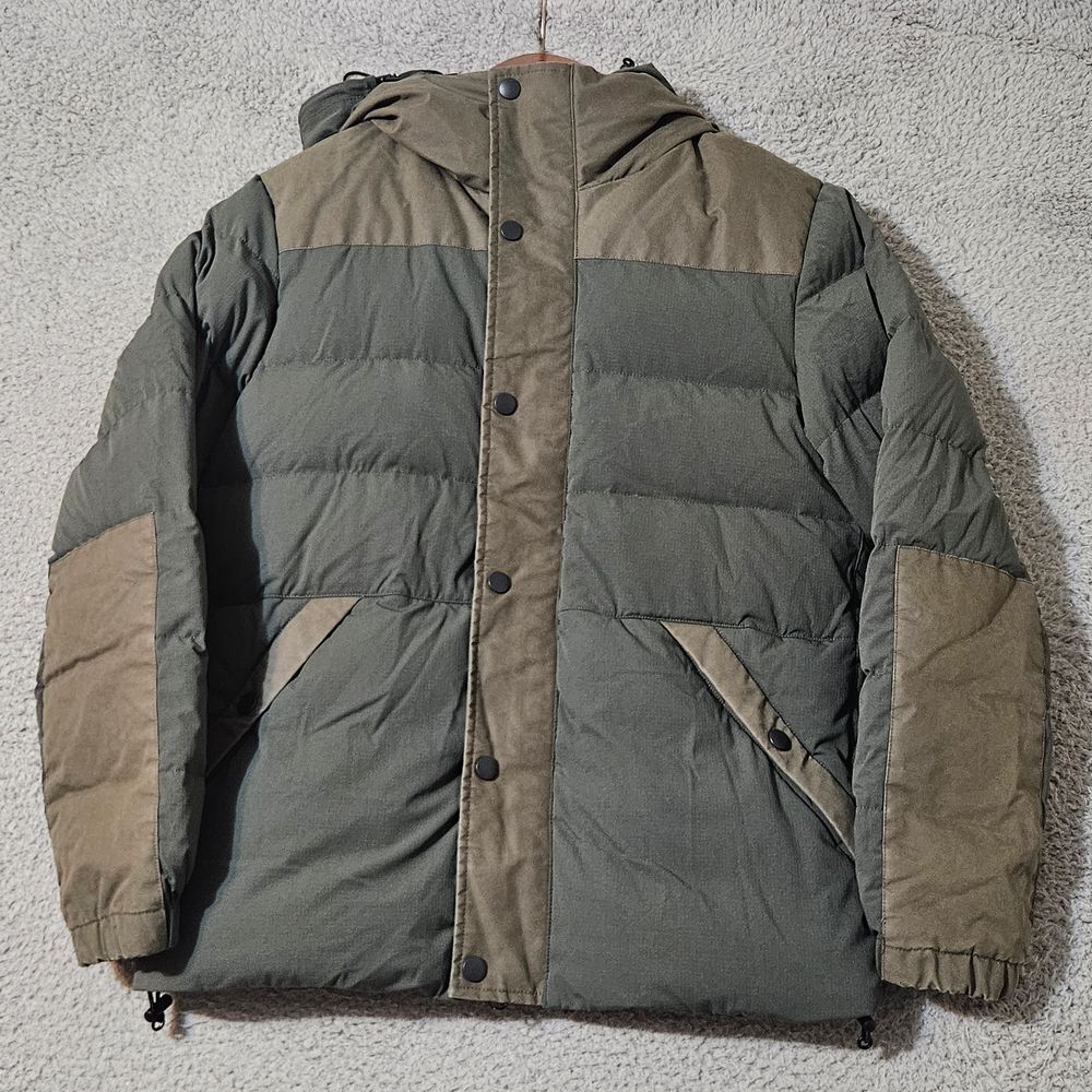 Journal Standard Men's Green & Brown Suede Down Puffer Jacket Size S-image