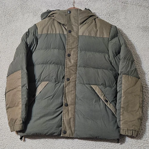 Journal Standard Green & Brown Suede Down Fill Puffer Jacket Men's Size Small - product listing photo