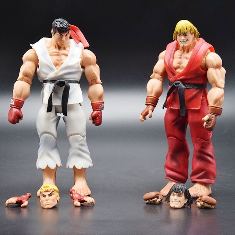 17cm Kawaii Street Fighter Anime Action Figure PVC Hoshi Ryu Ken Dolls Gift  Toys