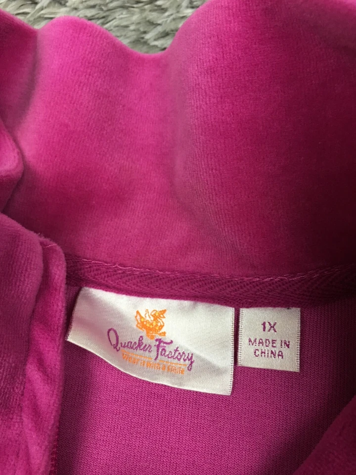 Quacker Factory Sleeveless Jacket Woman Size 1X Pink Vest Full Zip Soft - Image 4 of 4