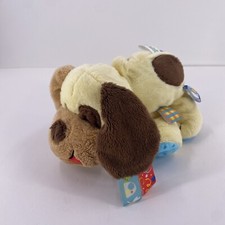 Taggies Puppy Dog Plush Baby Lovey Stuffed Animal Yellow Blue Brown Rattle