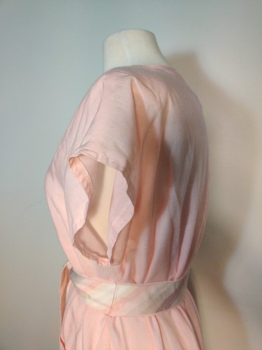 Vtg Leslie Fay Pink Midi Dress Sz 16P Short Sleeve Belted Pockets Tunic Shift - Picture 7 of 22