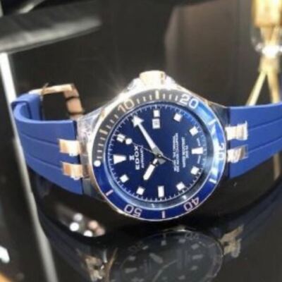 Edox 80110-357Burca-Buir Analog Automatic Men Delphine Diver Date Self-Winding U