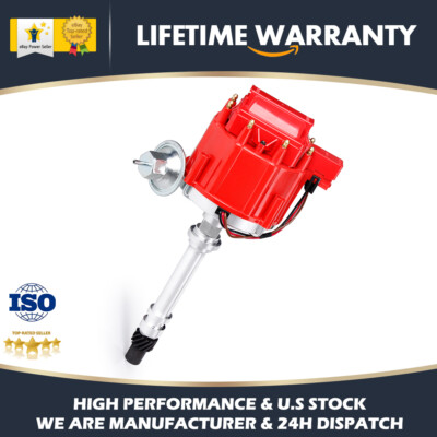HEI High-Performance Distributor For Chevy/GM 350 & 454 Small/Big Block Engines - Red Cap, 9000 RPM