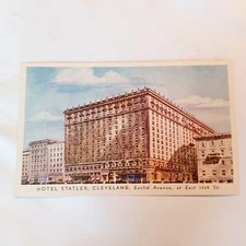 Postcard: Hotel Statler - Cleveland Ohio - Euclid Avenue - Linen Junk Journal 