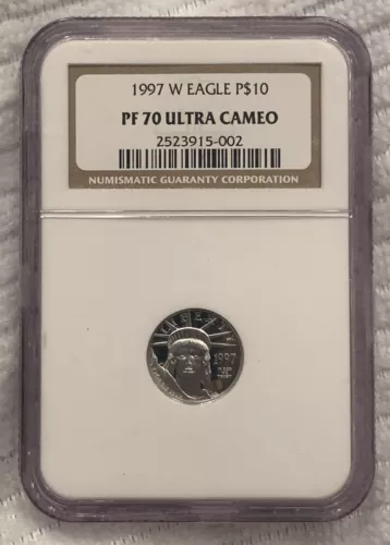 PF70 UCAM 1997-W $10 American Eagle 1/10 Oz .999 Fine Platinum Eagle NGC Pr 70