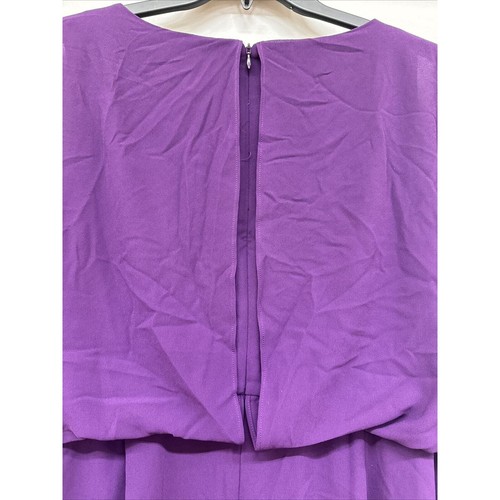 NWT Sz 18 Jessica Howard Purple Faux Wrap Dress. Belt Has Rhinestone Rings. - Picture 4 of 6