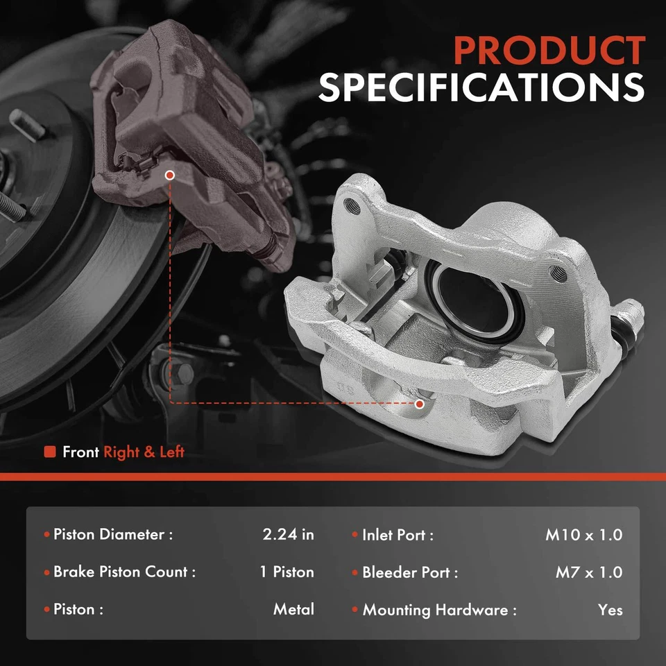 Pinza de freno de disco delantera izquierda Toyota Corolla Matrix Pontiac Vibe 2003-2008 Foto 2 de 4