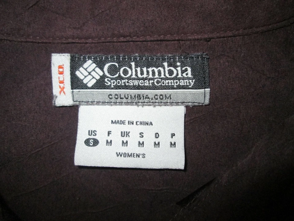 Camisa feminina Columbia XCO pequena pérola encaixe marrom camurça sintética couro ocidental - Imagem 2 de 4