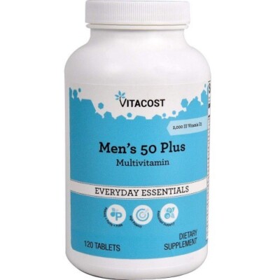 Vitacost Men's 50 Plus Multivitamin 120 Tablets  8/2027