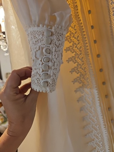 Vintage William Cahill Empire Waist Edwardian Style Long Train Wedding Gown - Picture 6 of 15