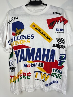 80s 90s チームヤマハ レーシングスポーツ Tシャツ 日本製 古着 レトロ 80-90s TEAM YAMAHA レーシングシャツ ヴィンテージ