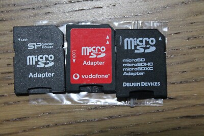 3x Assorted MicroSD To SD Memory Card Adapters For Cameras And Laptops ...