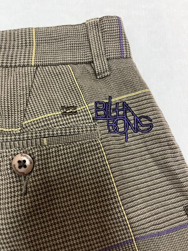 Vintage Y2K Billabong “Built To Thrash” Brown Houndstooth Plaid Shorts Mens 36 - Picture 9 of 12