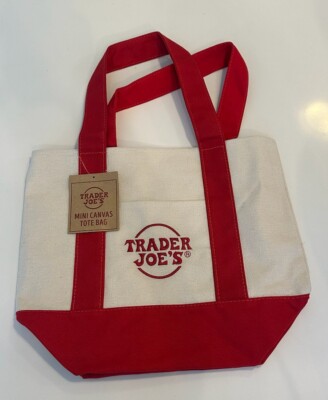 NEW Limited Edition Trader Joe's Mini Canvas Tote Bag - RED | eBay